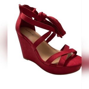 Torrid Red lace up platform